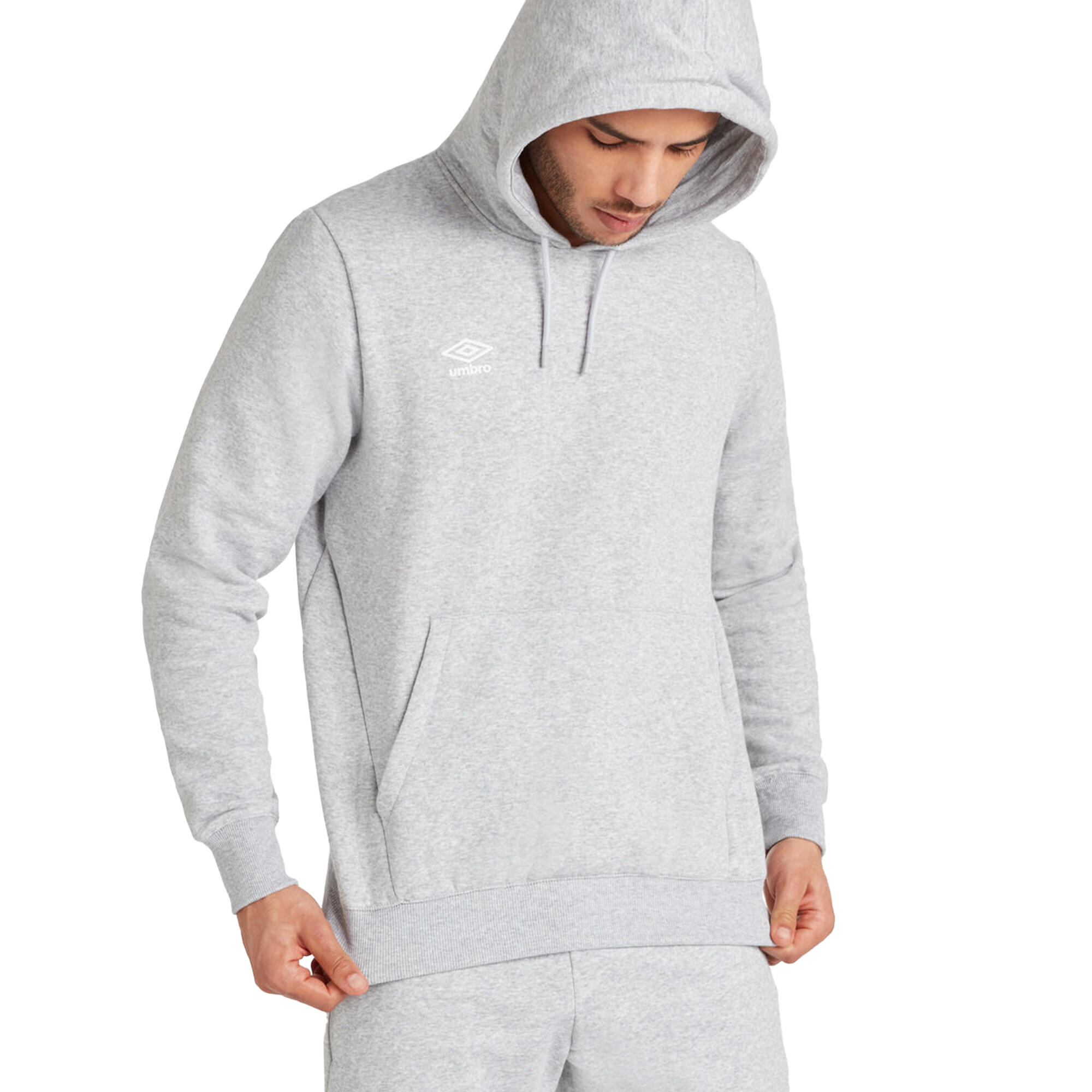 Sweat À Capuche CLUB LEISURE Homme (Gris Chiné / Blanc) 3/4