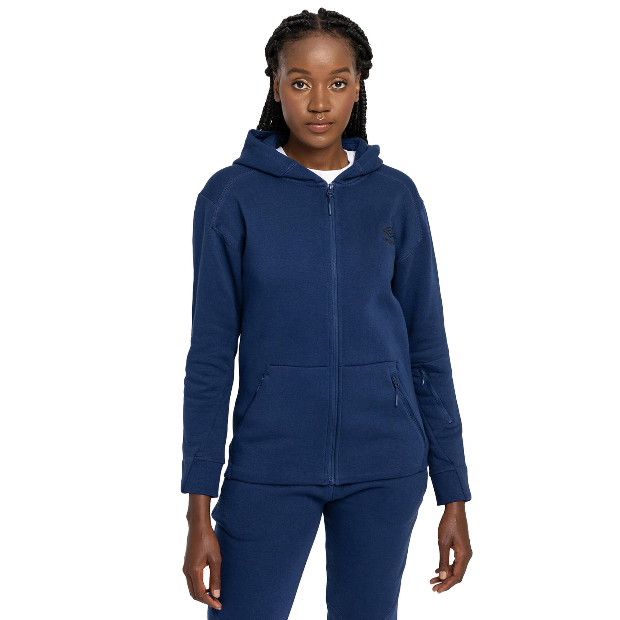 Womens/Ladies Pro Elite Fleece Jacket (Navy) 3/4