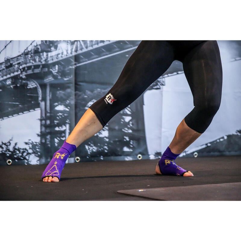 Chaussettes Dynamic Yoga femme antidérapantes antibactérien violet or