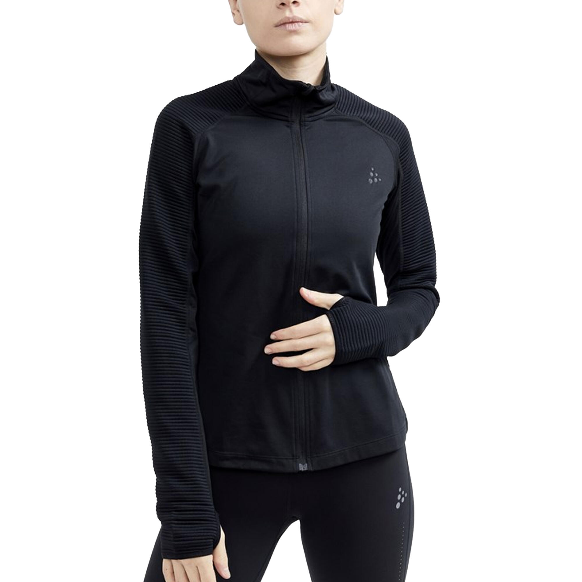 Womens/Ladies Core Charge Jersey Jacket (Black) 2/3