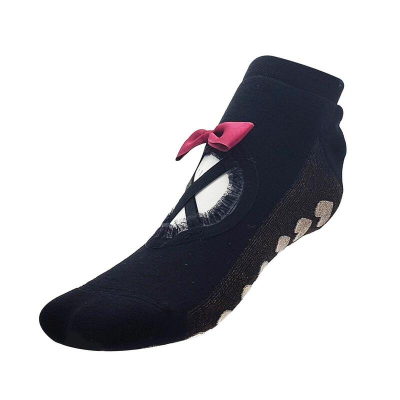 Chaussettes Ballerines adulte antidérapante antibactérien fitness maison noir