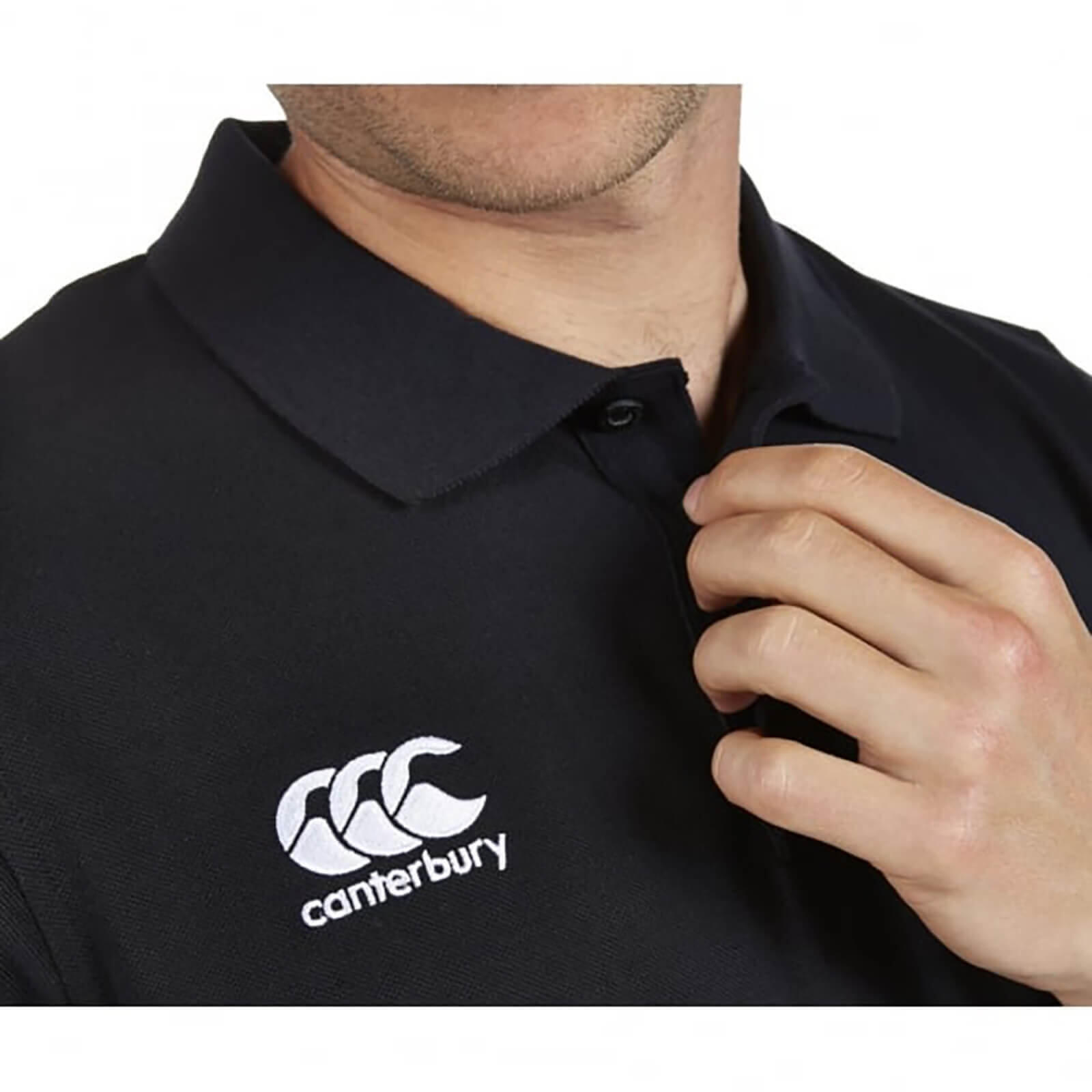 Maglietta Polo Uomo Canterbury Waimak Nero 3/4