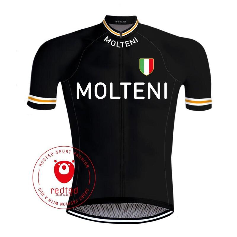 Camisola  de ciclismo retro Preto Molteni - VERMELHO