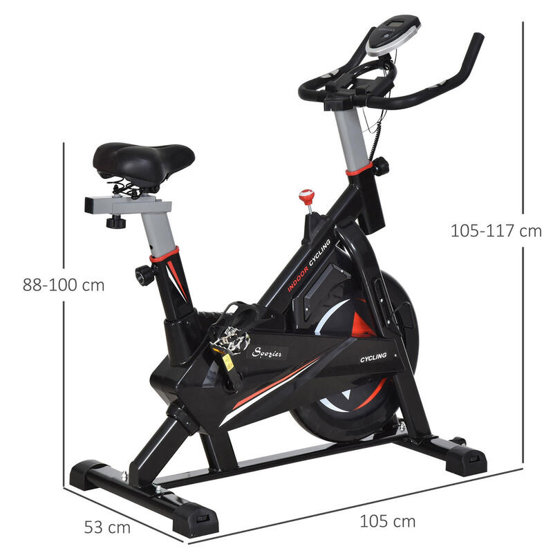 Soozier bicicleta fitness, cu ecran LCD, 53,5x110x105-117cm
