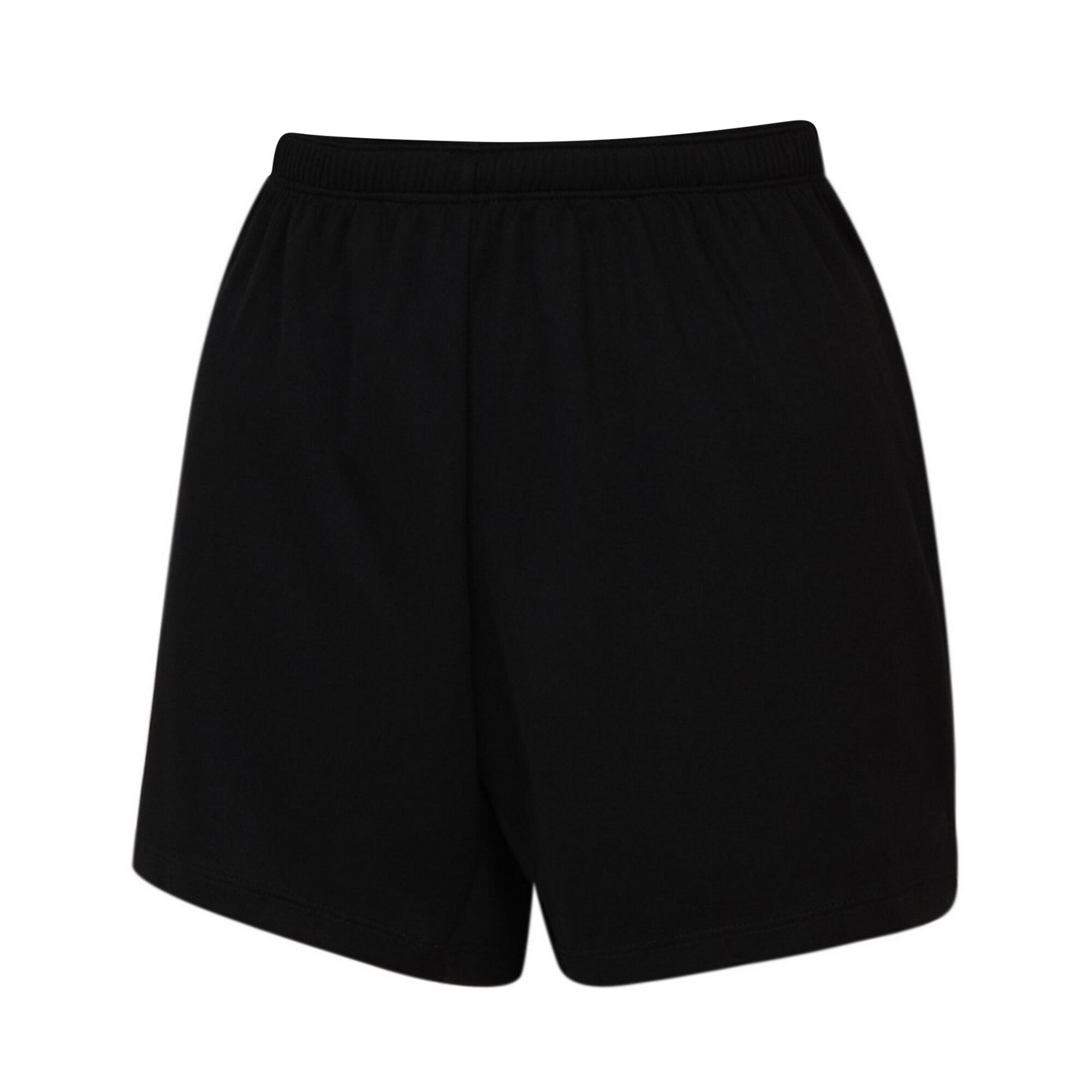 Womens/Ladies Club Logo Shorts (Black) 2/2