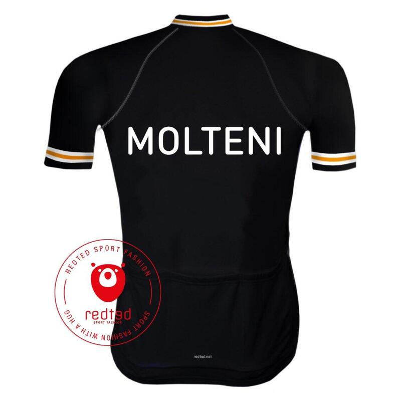Camisola de ciclismo retro Molteni Preto - RedTed