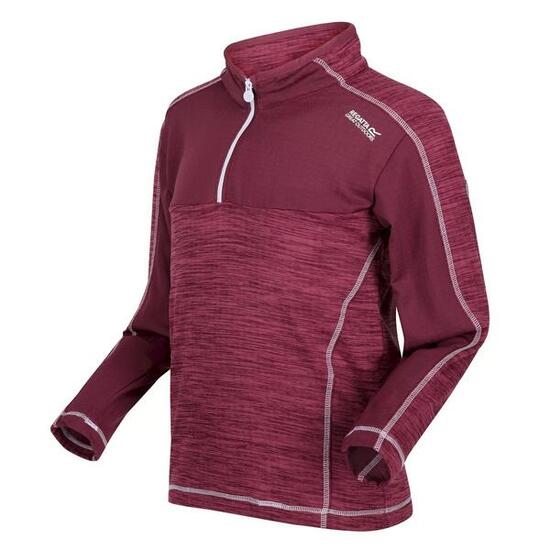 Felpa In Pile Mezza Cerniera Bambini Regatta Hewley Albicocca Schiacciata Grigio