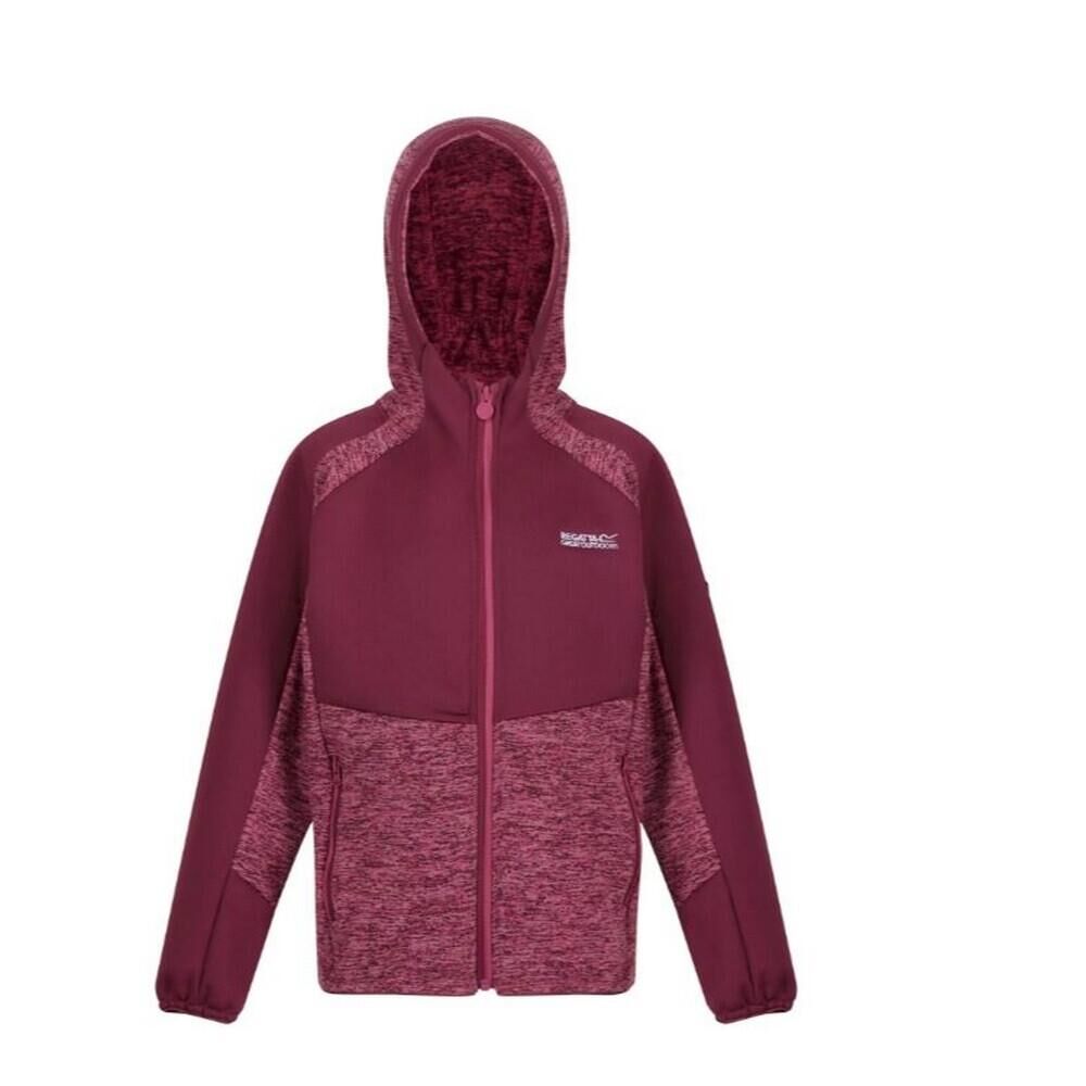 REGATTA Childrens/Kids Dissolver VI Marl Fleece Full Zip Hoodie (Violet/Amaranth Haze)