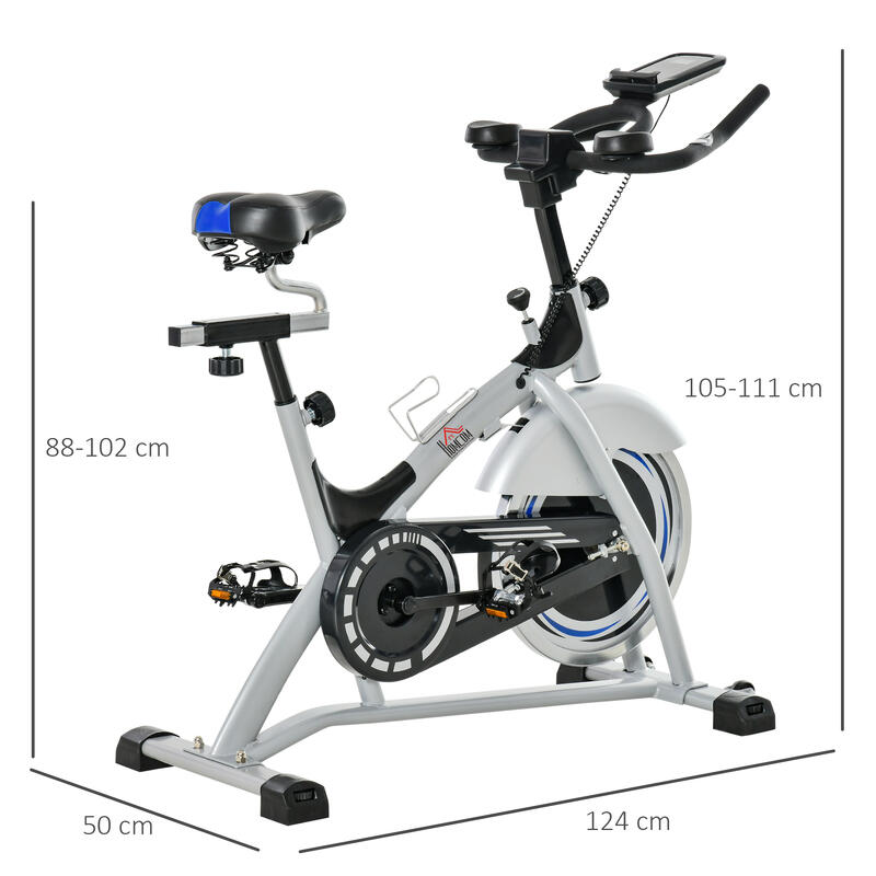 HOMCOM Cyclette con Monitor LCD Volano 15kg Sellino e Manubrio Regolabili
