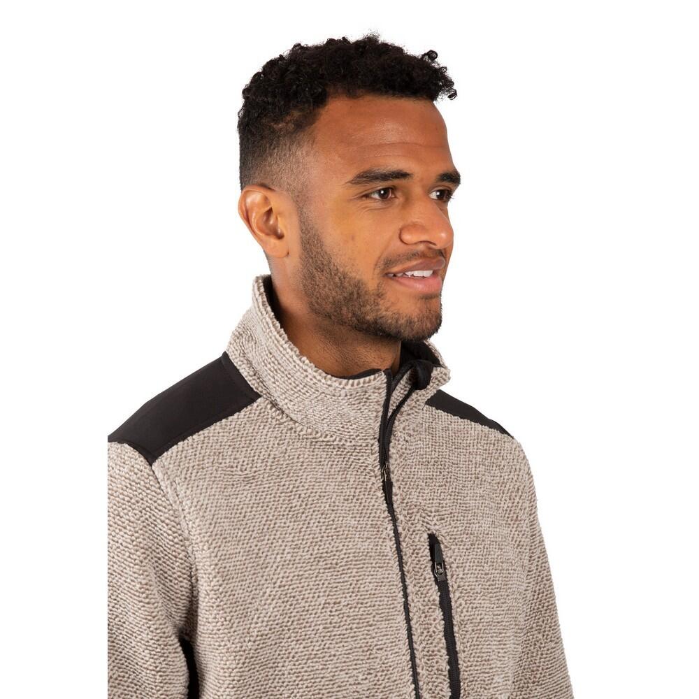 Giacca In Pile Uomo Trespass Farantino Marrone Strisce 4/5