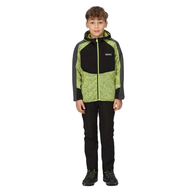 Sudadera con Cremallera Dissolver VI Jaspeada de Polar para Niños/Niñas Negro,