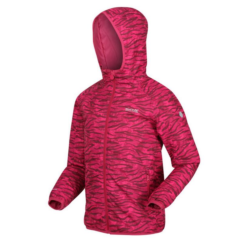 Chaqueta Impermeable Volcanics VI Estampado de Cebra para Niños/Niñas Rosa Baya