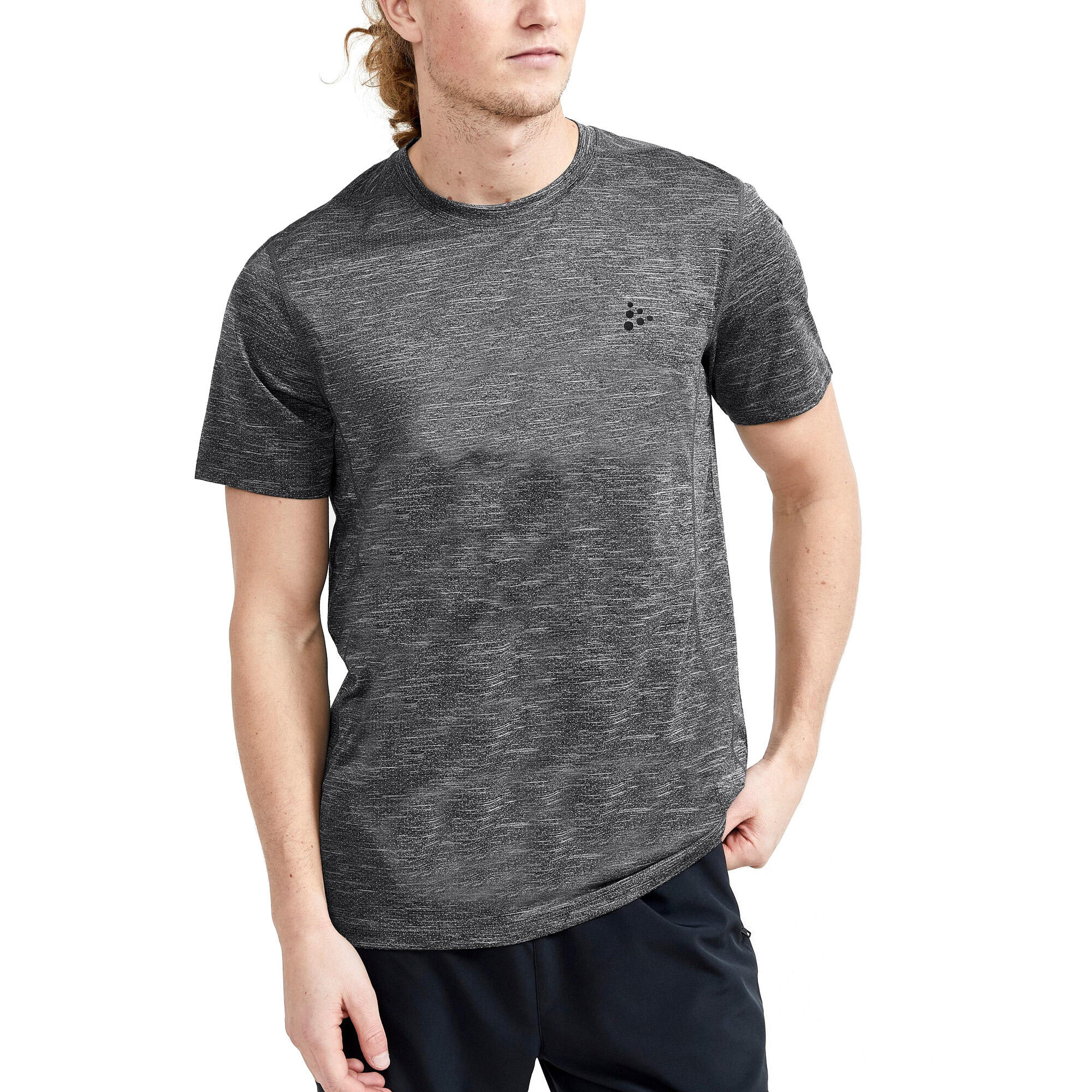 Mens ADV Charge Melange ShortSleeved TShirt (Black) 3/3