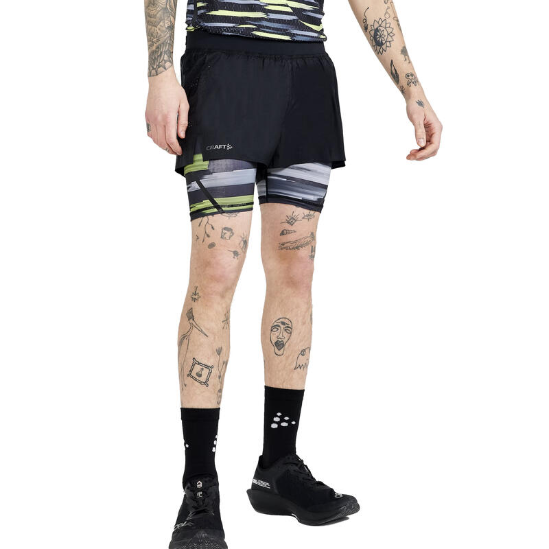 Short CTM DISTANCE Homme (Jaune / Gris / Noir)