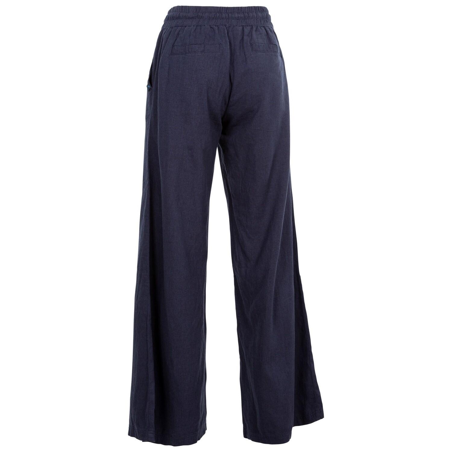Womens/Ladies Zinny Wide Leg Trousers (Navy) 2/4