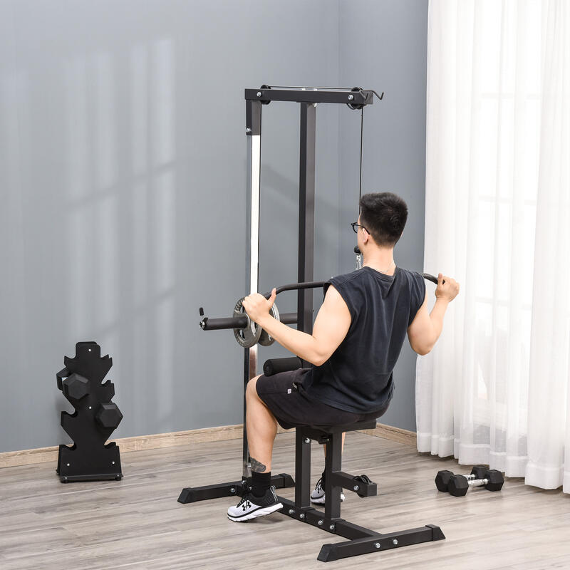 Statie de fitness Pull Down pentru sala de gimnastica Negru