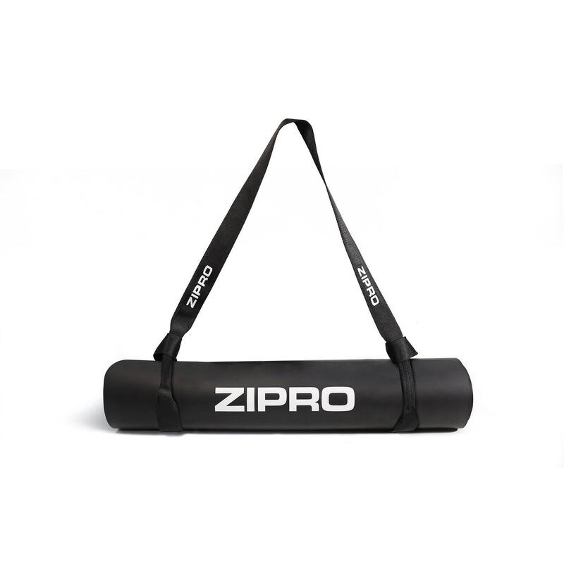 Tappetino da yoga Zipro 6 mm nero con cinghia