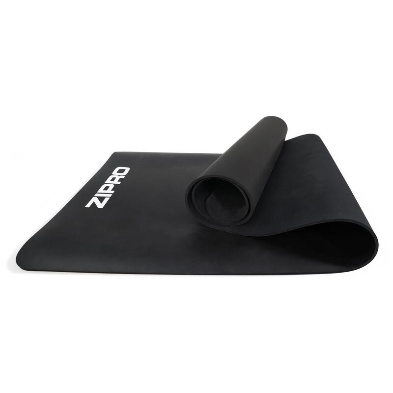 Zipro Yogamatte 6mm schwarz mit Gurt