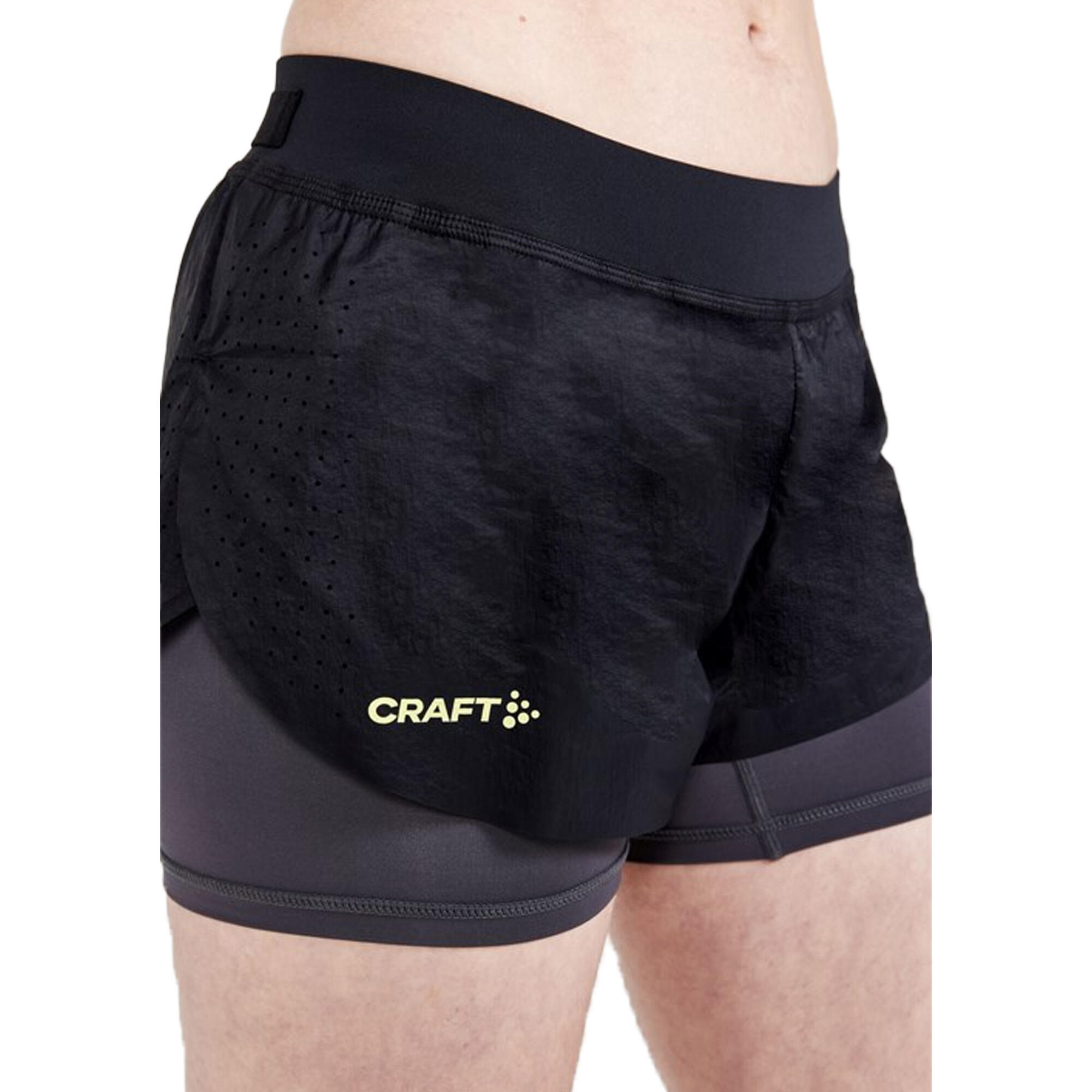 Womens/Ladies CTM Distance 2 in 1 Shorts (Black/Granite) 3/3