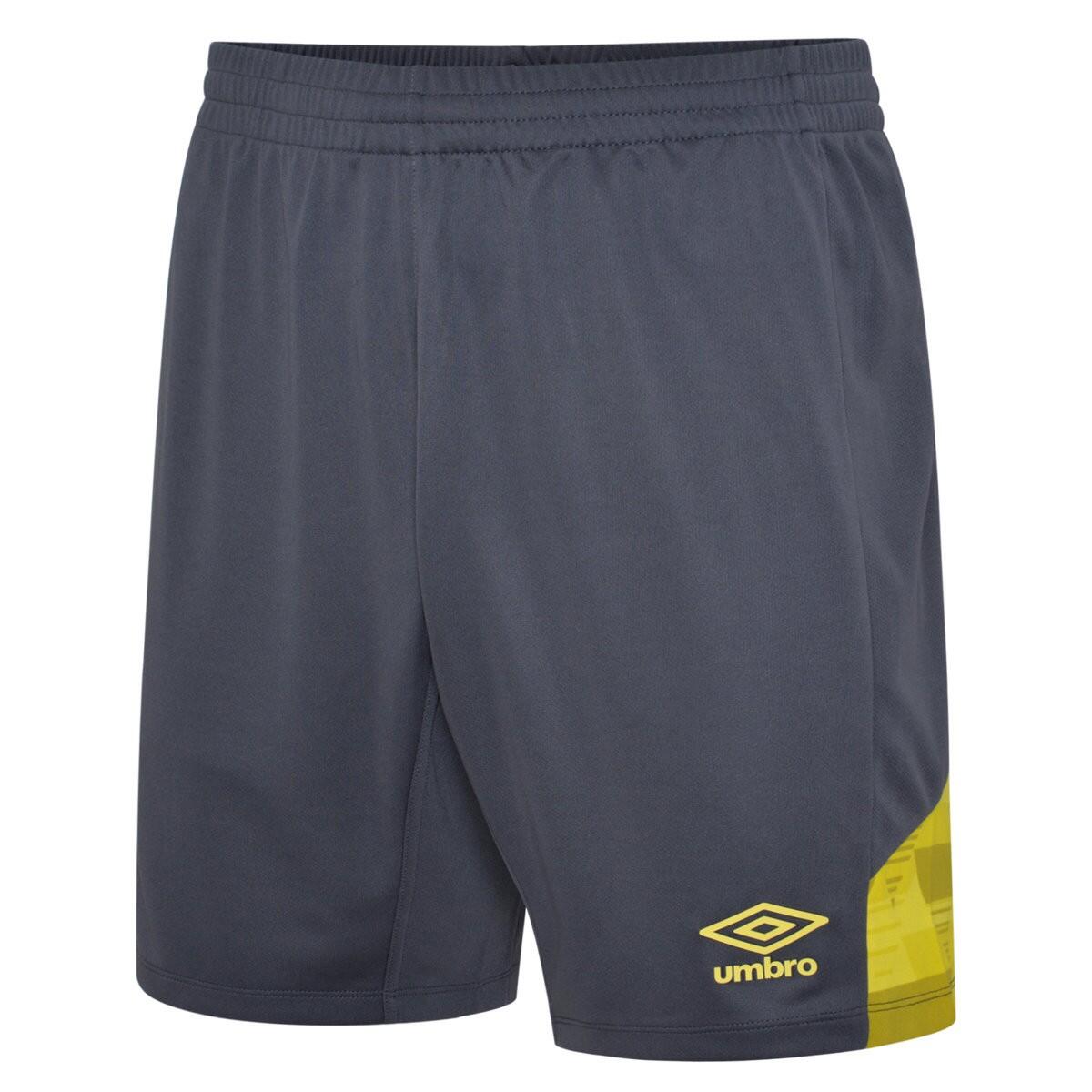 UMBRO Mens Vier Shorts (Carbon/Blazing Yellow)