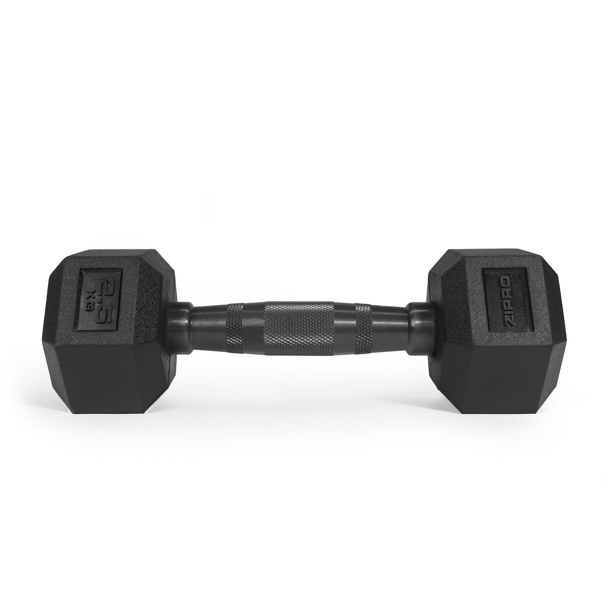 Zipro HEX haltère caoutchouté pour la musculation 2/6