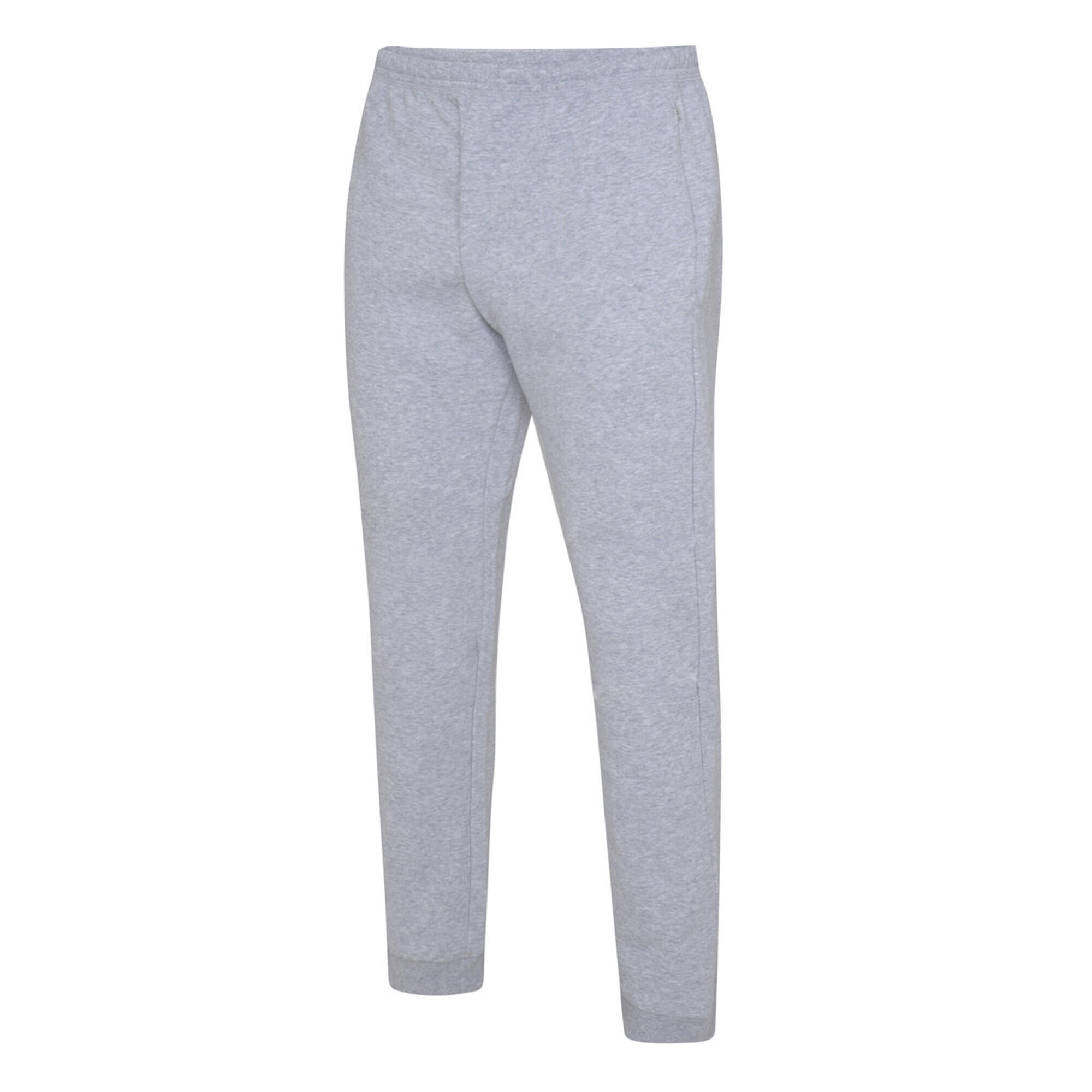 Mens Club Leisure Jogging Bottoms (Grey Marl/White) 2/4