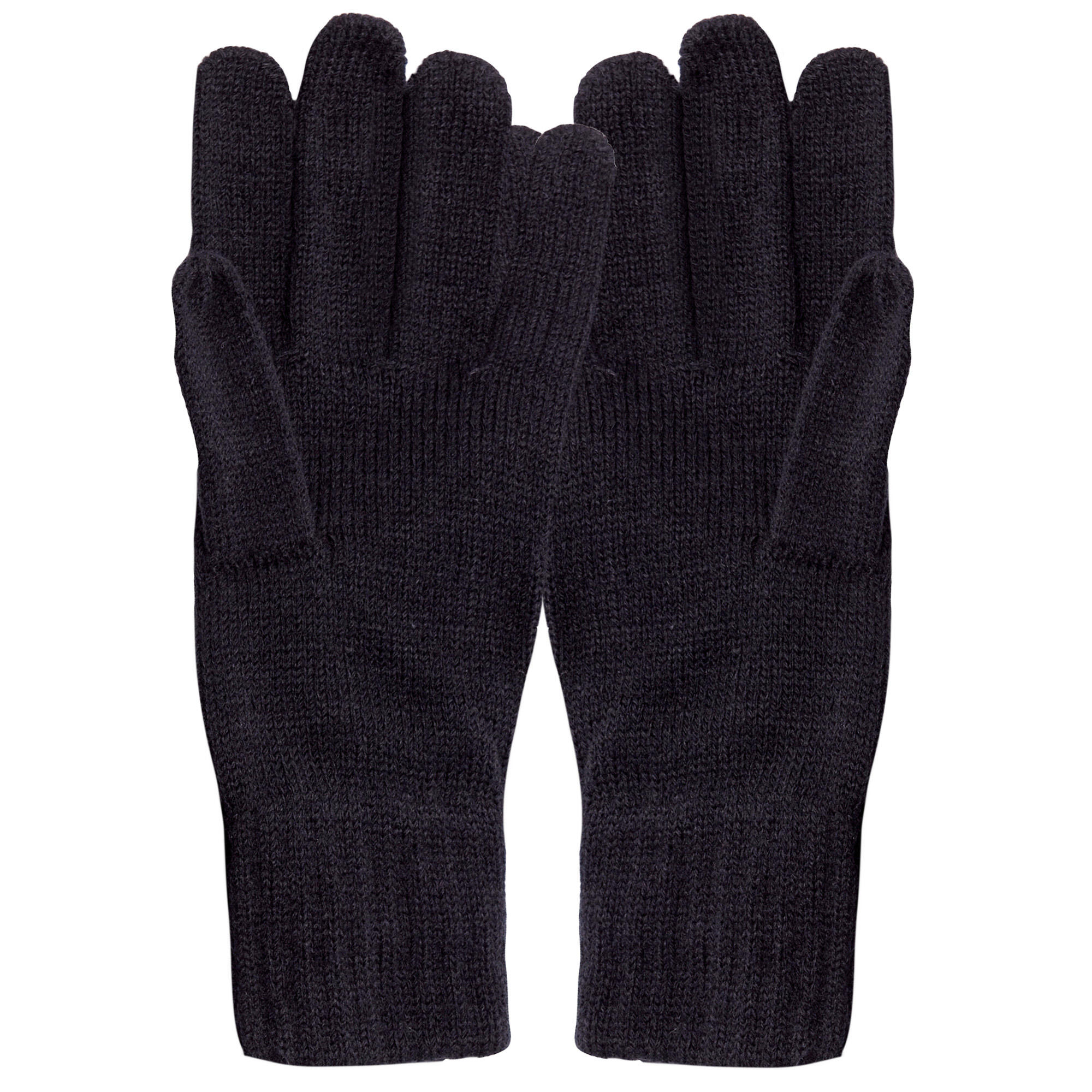 Unisex Knitted Winter Gloves (Black) 2/4