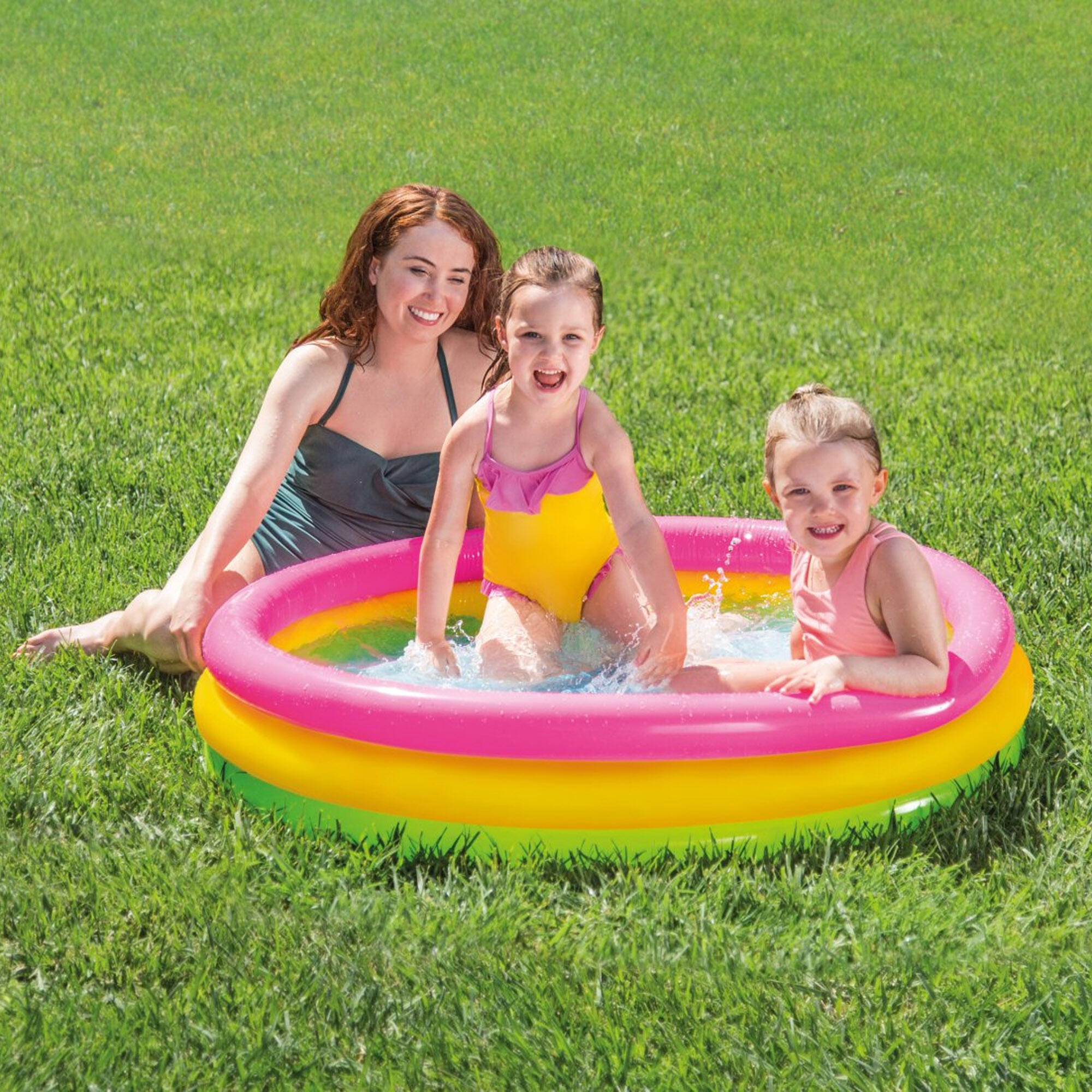 Intex 57412NP - Piscina Sunset Glow, Tre Anelli, Colori Assortiti,  114x25 cm 6/7