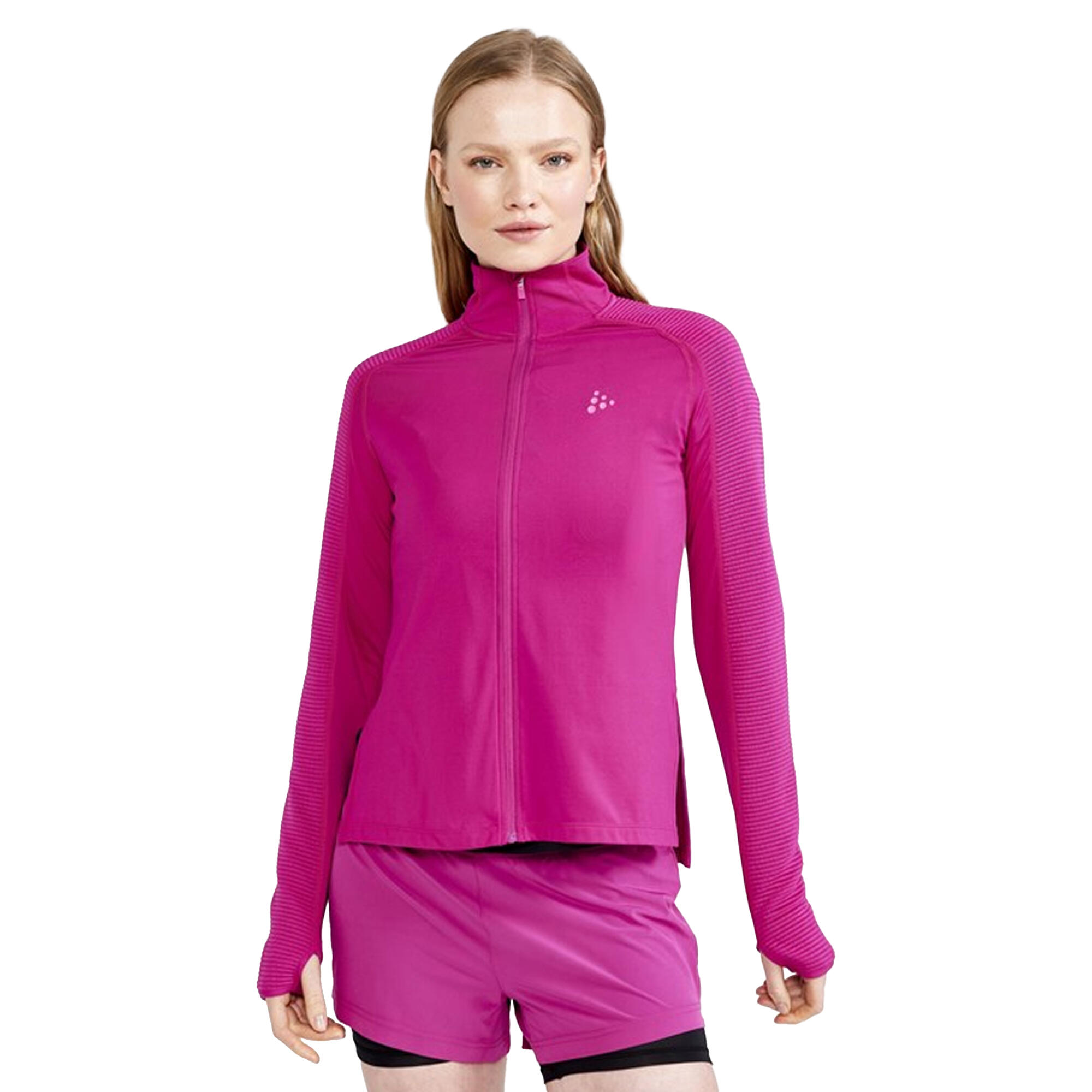 Womens/Ladies Core Charge Jersey Jacket (Roxo) 2/3