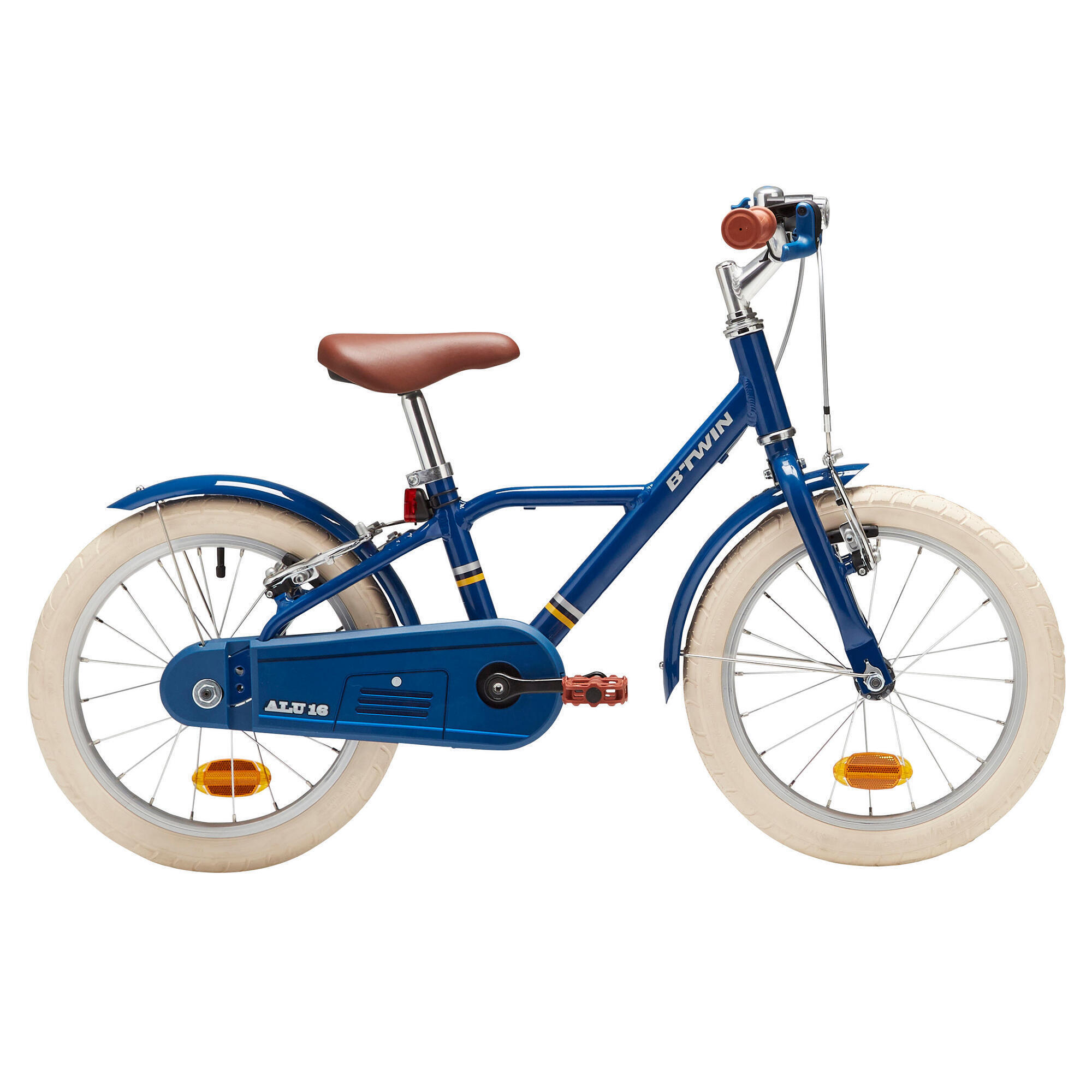 BTWIN Refurbished Kids 16-inch chain guard easy-braking bike - Blue - C Grade