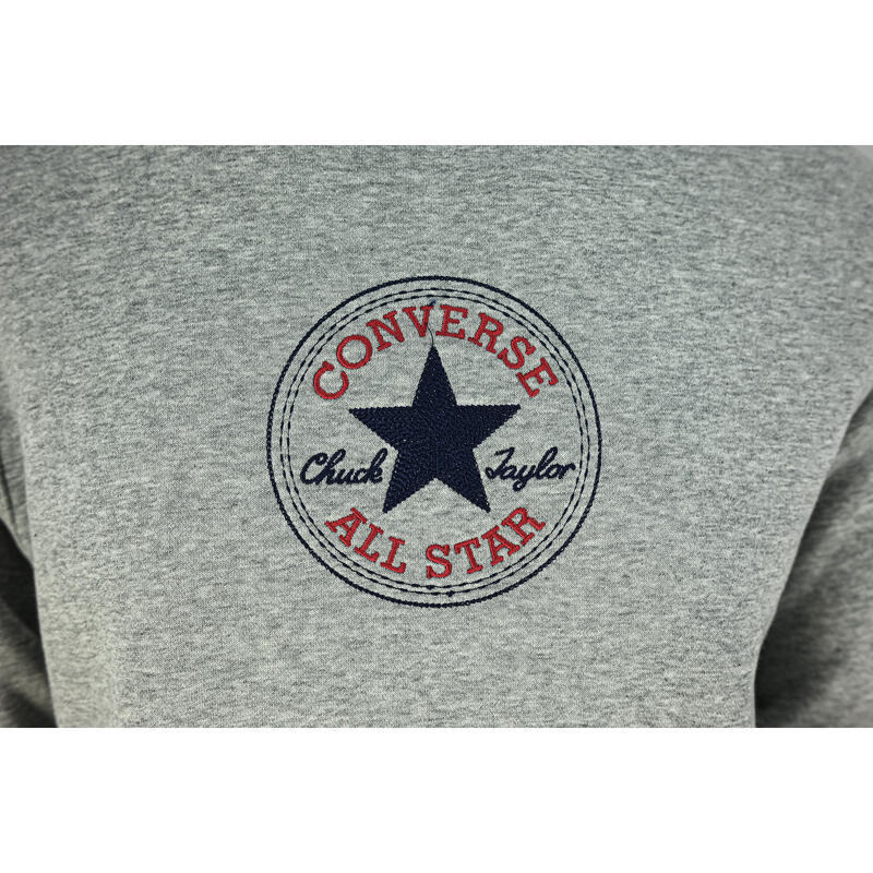 Capucha Converse Go-To Chuck Taylor Patch Brushed Back Fleece, Gris, Unisexo