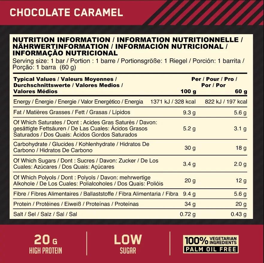 Optimum Nutrition Whipped Protein Bar 62g x10 Chocolate Caramel 2/3