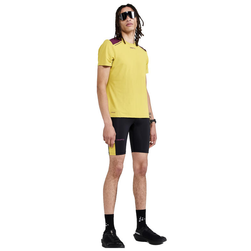 Short PRO HYPERVENT Homme (Noir / Jaune)