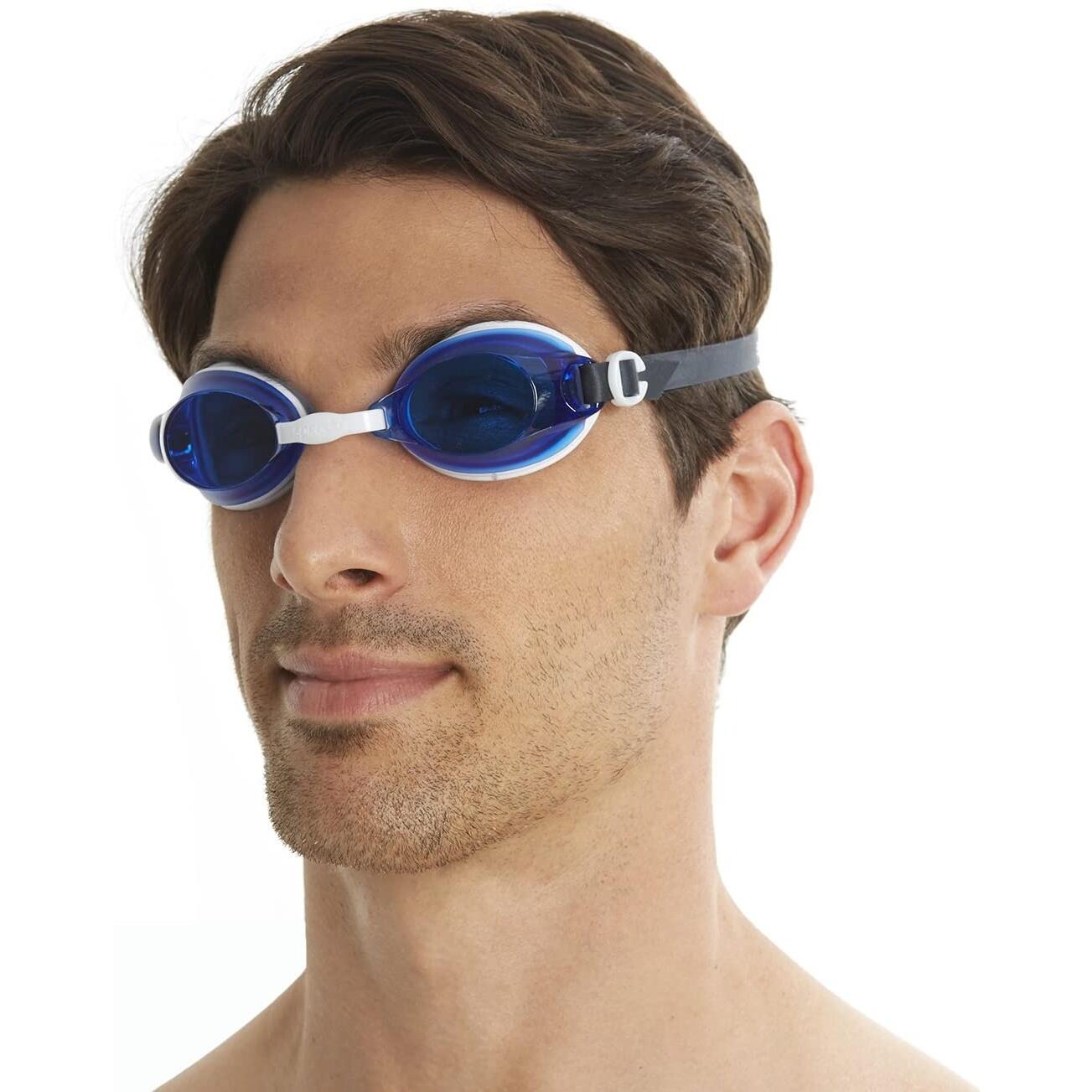 Unisex Adult Jet Swimming Goggles (Blue/White) 3/4
