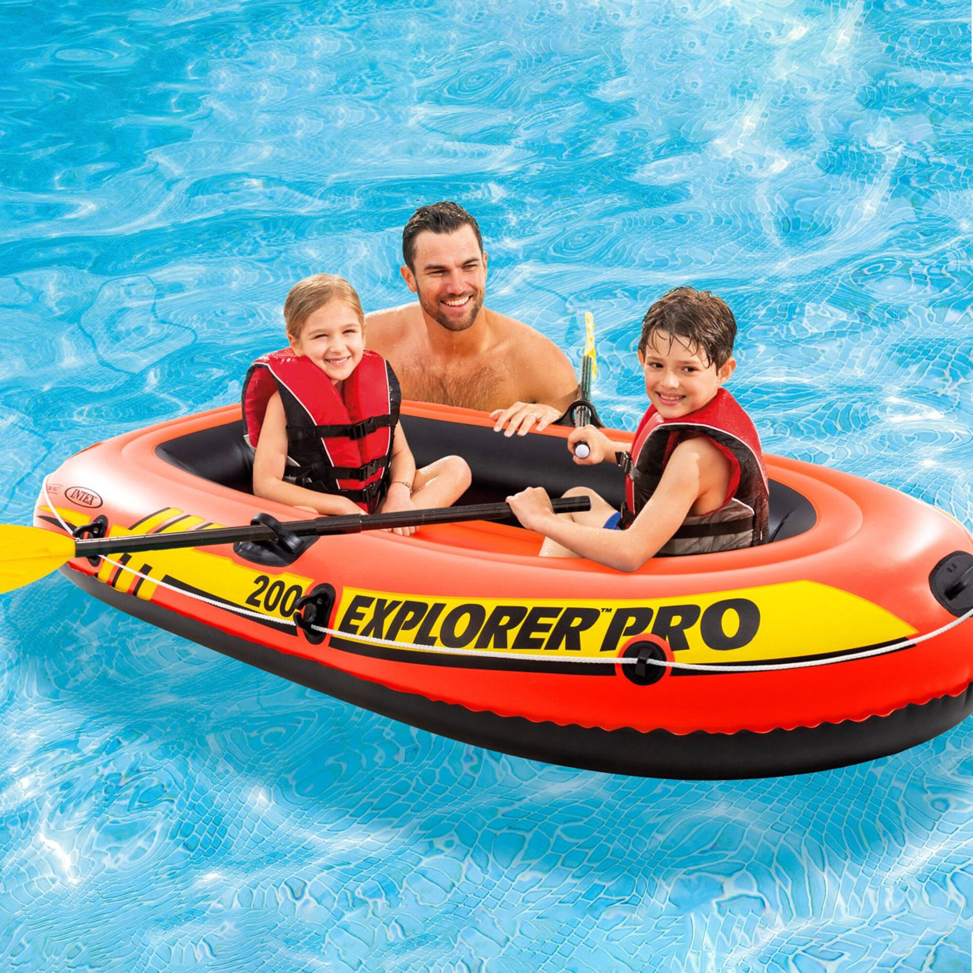 Barca hinchable Intex explorer pro 200 +remos e hinchador| 2plazas |Kayak mar 3/7