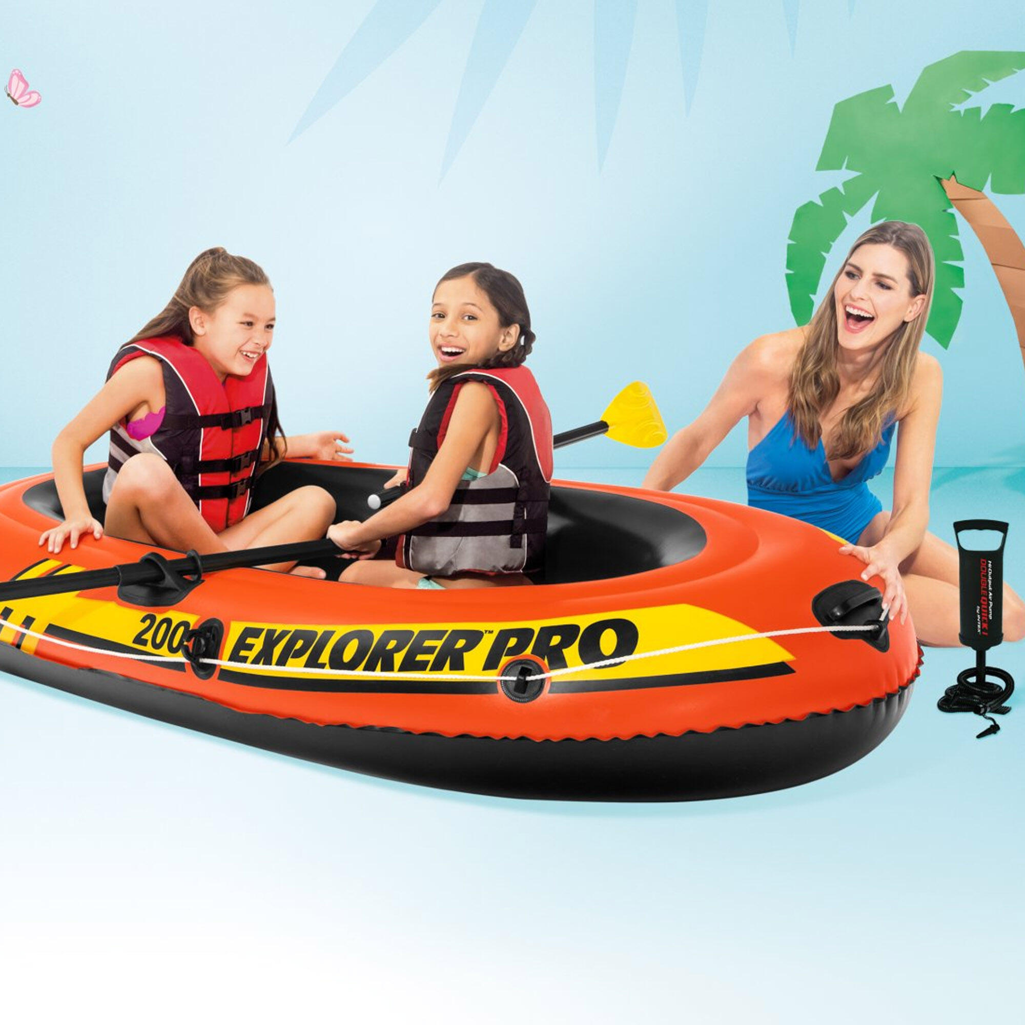 Barca hinchable Intex explorer pro 200 +remos e hinchador| 2plazas |Kayak mar 2/7