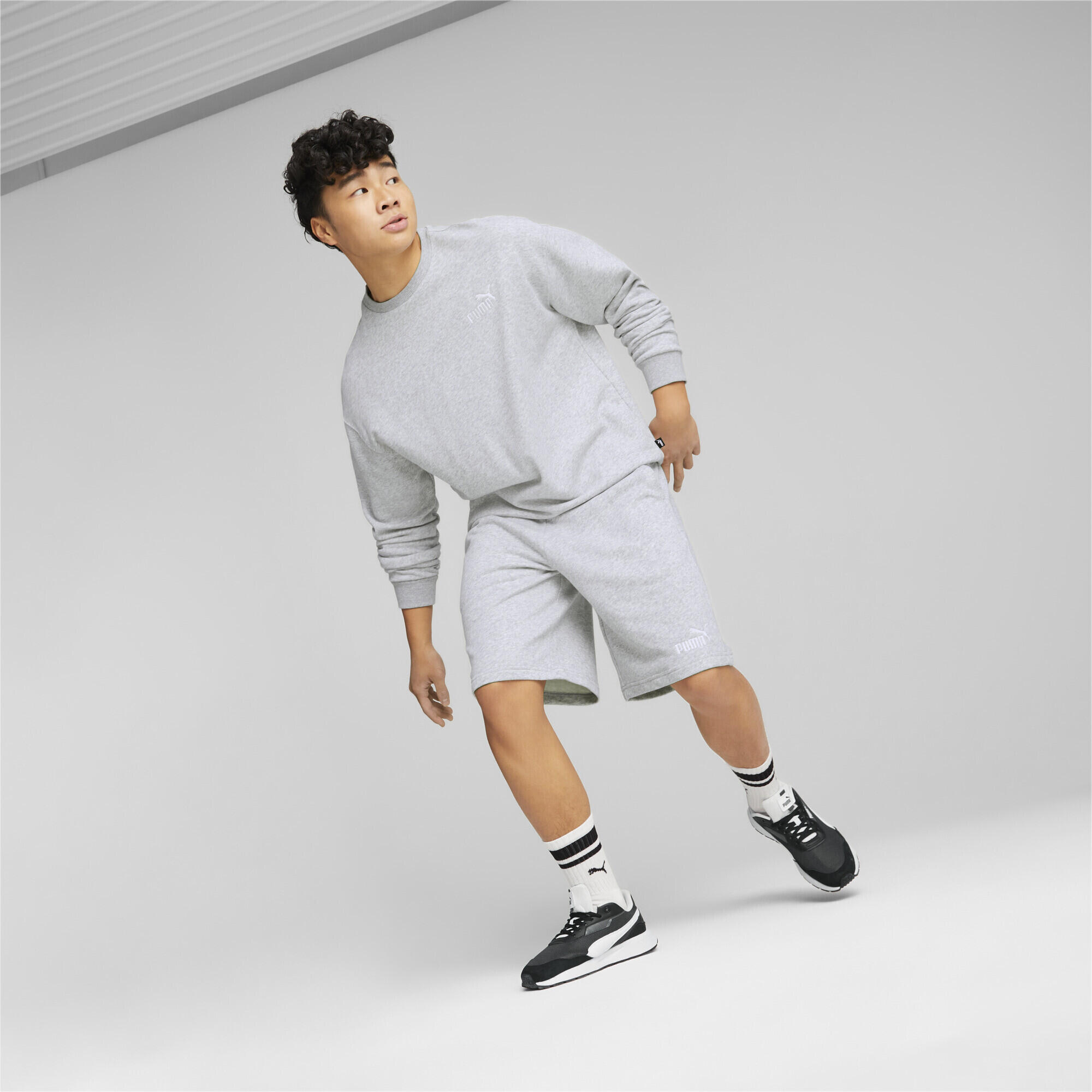 Tuta taglio comodo da uomo PUMA Light Gray Heather 2/6