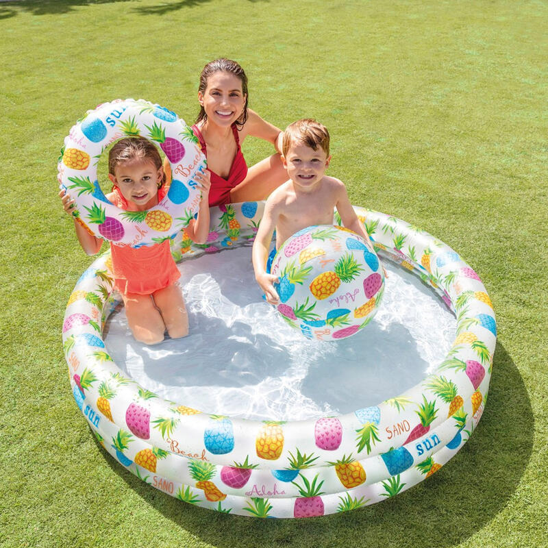 Ø 132 x 28 cm Intex kinderzwembad Fishbowl inclusief strandbal en zwemband