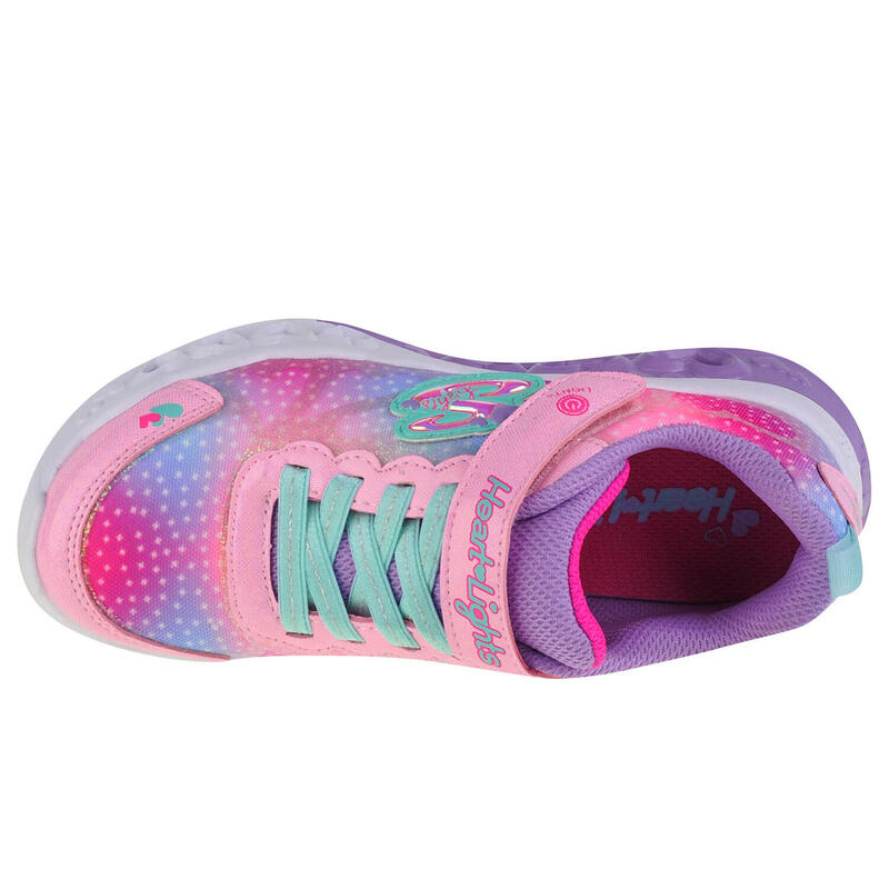 Calçado de caminhada para raparigas, Skechers Flutter Heart Lights