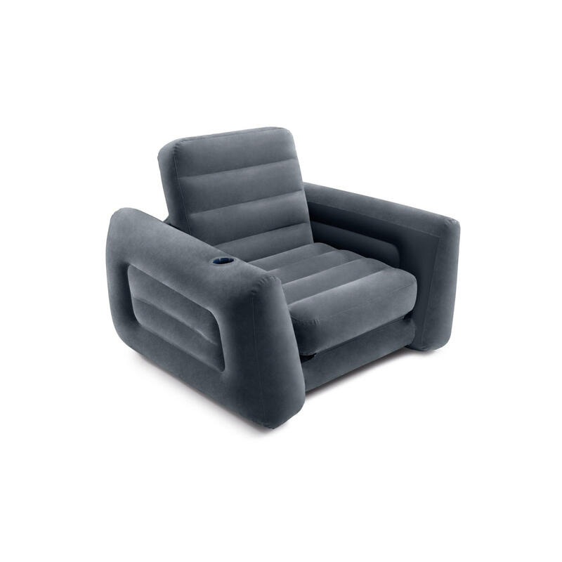 Chaise de salon extensible 109 cm gris vinyle