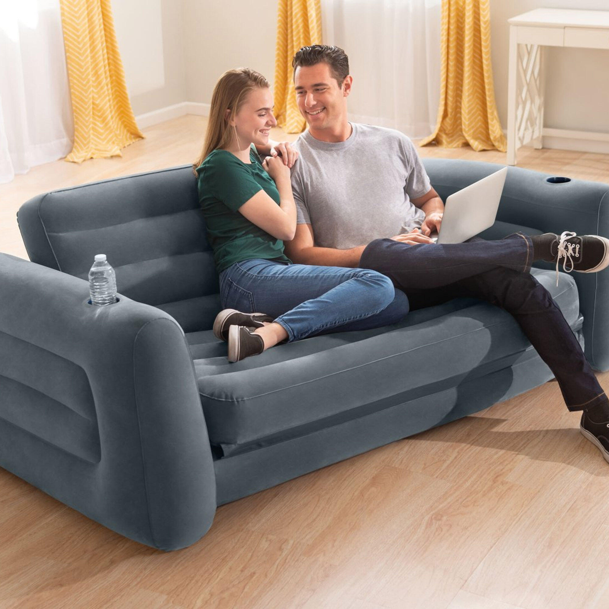 Sofá cama hinchable 2 en 1 Intex 203x224x66 cm 3/7