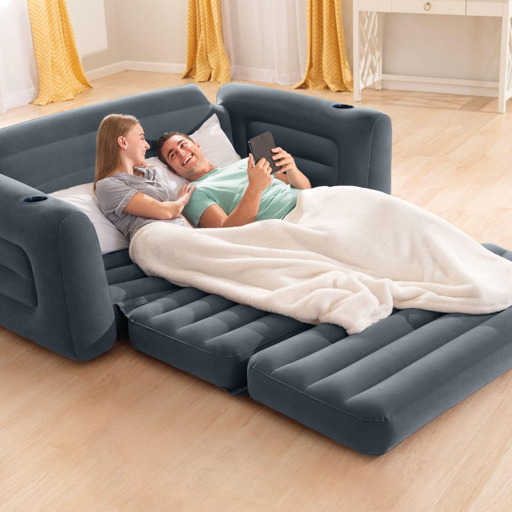 Sofá cama hinchable 2 en 1 Intex 203x224x66 cm 4/7