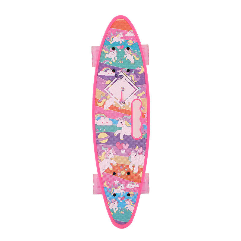 Penny board Portabil ABEC-7, PU, Aluminiu, Happy Unicorns