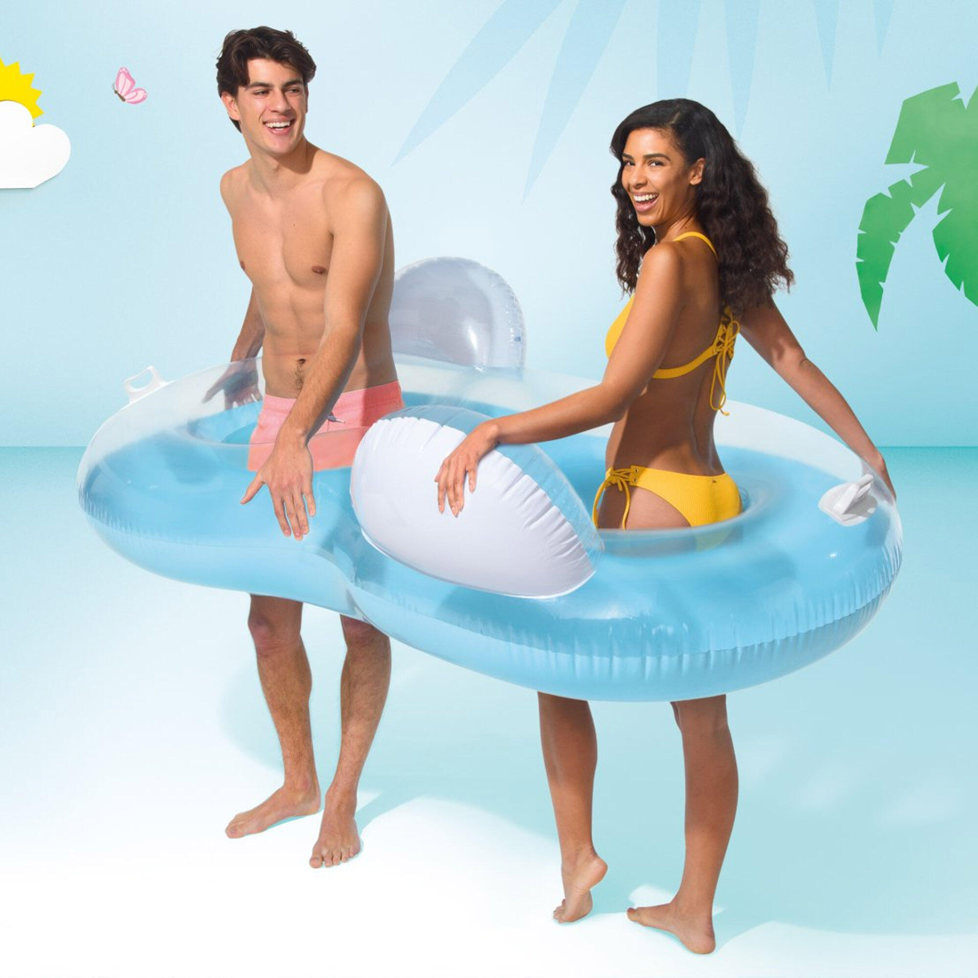 Intex 56800EU - Salvagente Doppio con Schienale, 198x117 cm 2/4