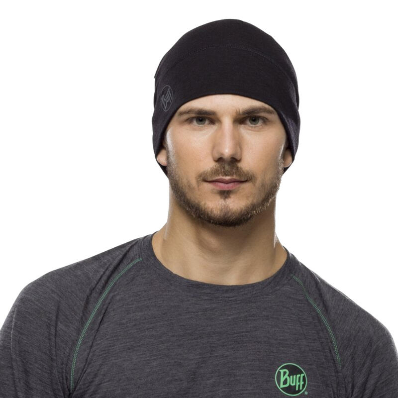 Uniszex sapkák, Buff Merino Lightweight Beanie, fekete