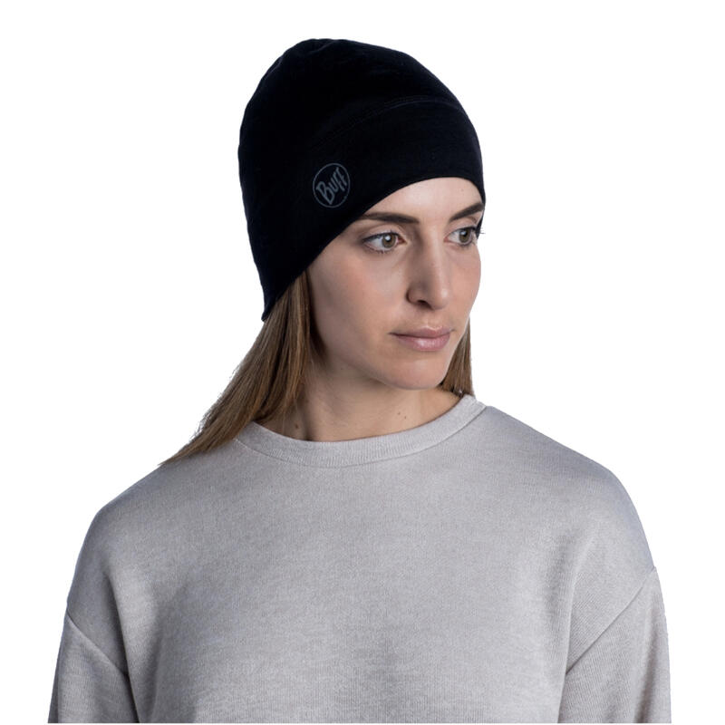 Uniszex sapkák, Buff Merino Lightweight Beanie, fekete