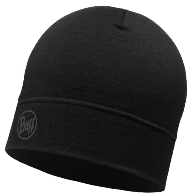Uniszex sapkák, Buff Merino Lightweight Beanie, fekete