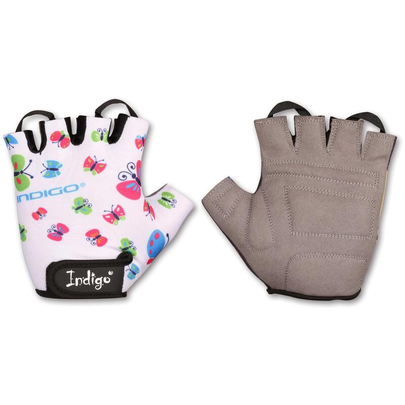 Guantes Ciclismo Infantil BUTTERFLY INDIGO Blanco Talle 3XS