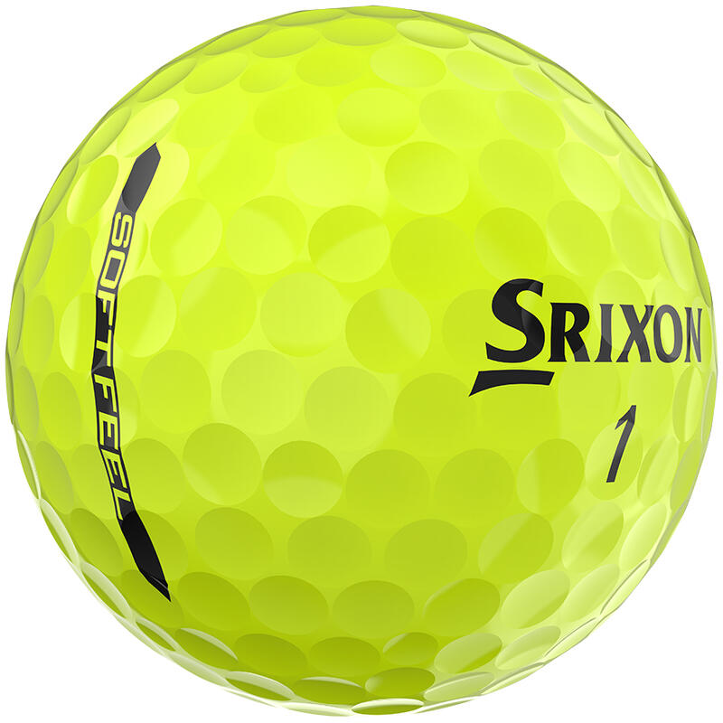 Doos van 12 Srixon Soft Feel Golfballen Geel Nieuw