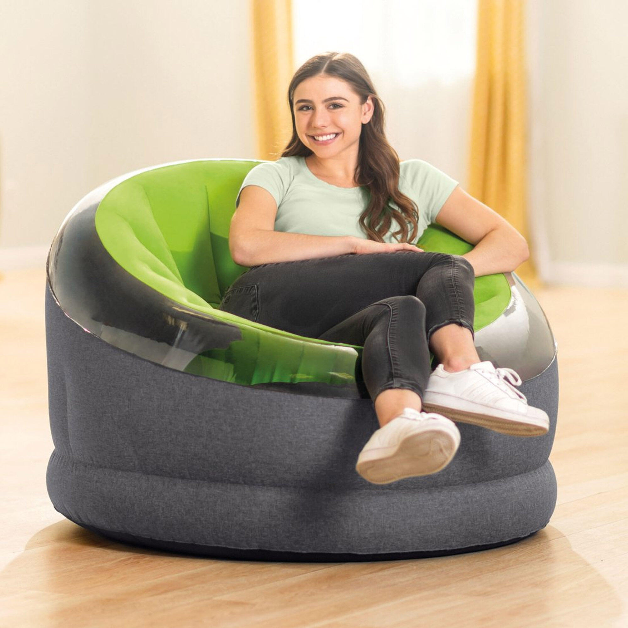 Intex 68581NP - Poltrona Gonfiabile Empire, Verde, 112x109x69 cm 3/5